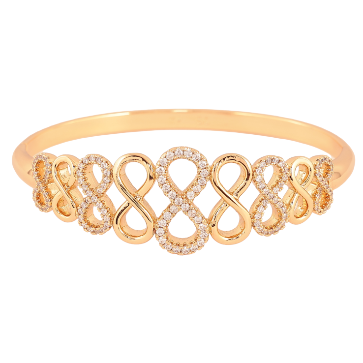 Браслет Xuping колір Позолота 18K "Візерунок з вісімок з кристалами" ø 6см фото №13 Браслет Xuping колір Позолота 18K "Візерунок з вісімок з кристалами" ø 6см фото №13