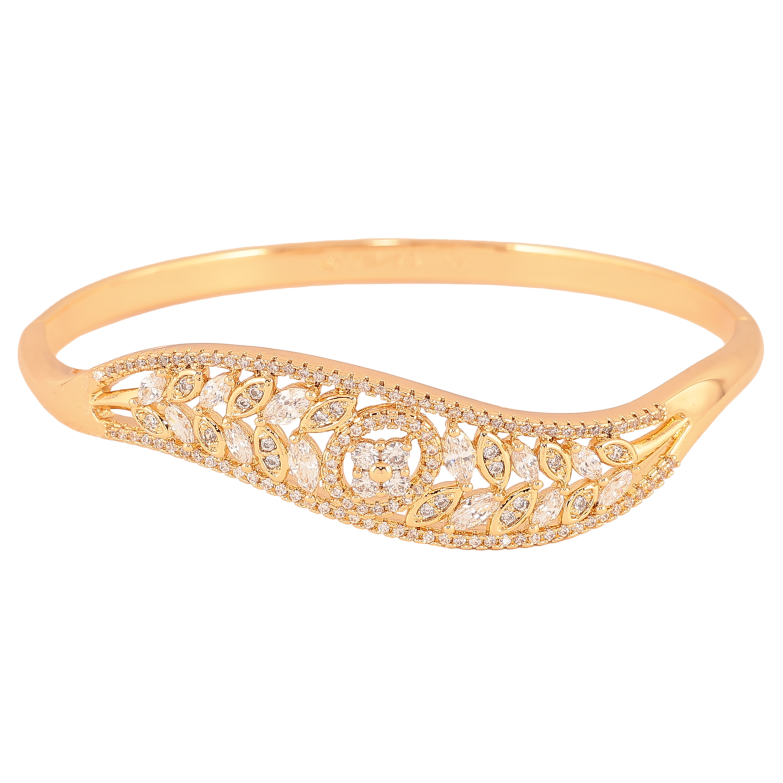 Браслет Xuping цвет Позолота 18K "Растительный орнамент с кристаллами" ø 6см фото №11