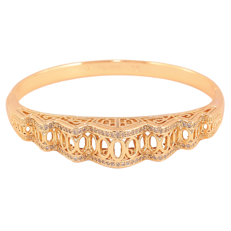 Браслет Xuping колір Позолота 18K "Високий різьблений купол з доріжками кристалів" ø 6см фото №16 Браслет Xuping колір Позолота 18K "Високий різьблений купол з доріжками кристалів" ø 6см фото №16