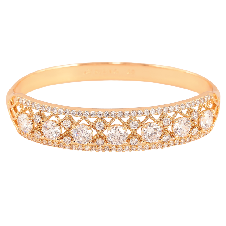 Браслет Xuping колір Позолота 18K "Витончений орнамент із кристалами" ø 6см фото №19 Браслет Xuping колір Позолота 18K "Витончений орнамент із кристалами" ø 6см фото №19