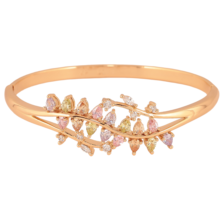 Браслет Xuping колір Позолота 18K "Живописний орнамент із кольоровими кристалами" ø 6см фото №23 Браслет Xuping колір Позолота 18K "Живописний орнамент із кольоровими кристалами" ø 6см фото №23