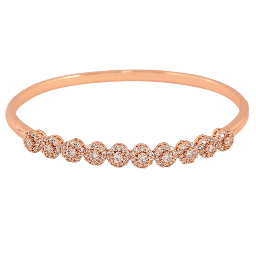 Браслет Xuping колір Позолота РО "Доріжка кіл з кристалами" ø 6см фото №1 Браслет Xuping колір Позолота РО "Доріжка кіл з кристалами" ø 6см фото №1