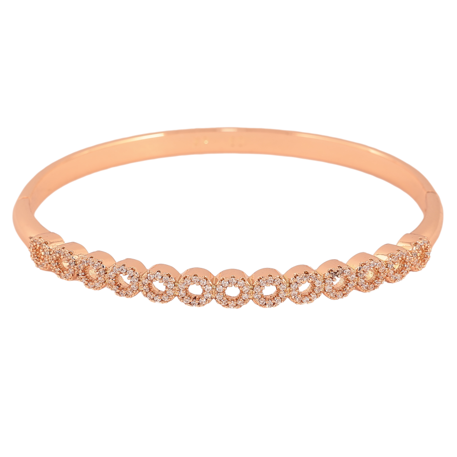 Браслет Xuping колір Позолота РО "Доріжка кілець з кристалами" ø 6см фото №1