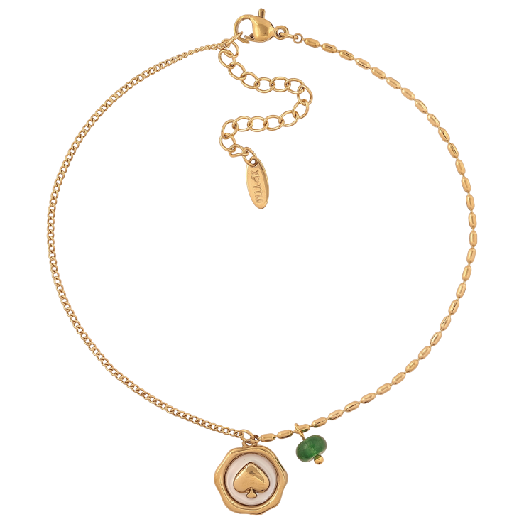 Браслет Xuping ТТМ Stainless Steel колір 14К на ногу "Ланцюжок з підвісками" довжина з дод. ланцюжком 24-29см х 1.5мм фото №14 Браслет Xuping ТТМ Stainless Steel колір 14К на ногу "Ланцюжок з підвісками" довжина з дод. ланцюжком 24-29см х 1.5мм фото №14