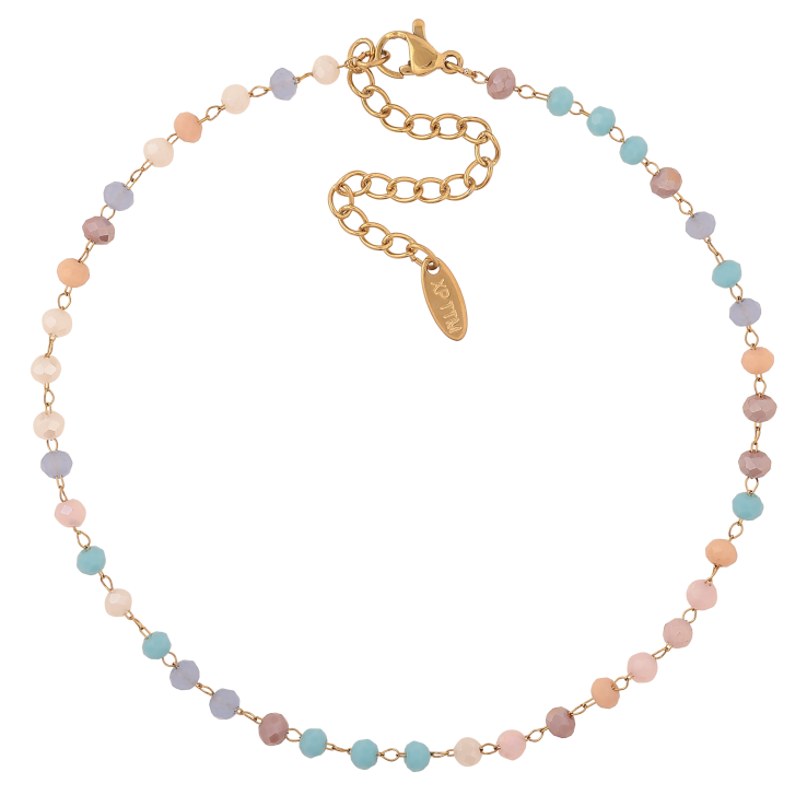 Браслет Xuping ТТМ Stainless Steel колір 14К на ногу "Різнобарвні намистини" довжина з дод. ланцюжком 24.5-30см х 4мм фото №16 Браслет Xuping ТТМ Stainless Steel колір 14К на ногу "Різнобарвні намистини" довжина з дод. ланцюжком 24.5-30см х 4мм фото №16