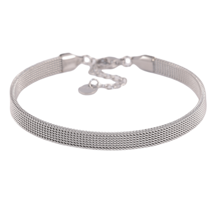 Браслет Xuping ТТМ Stainless Steel цвет Родий "Цепочка Фантазийное плетение" длина с доп. цепочкой 17.5-20.5см х 5мм фото №5