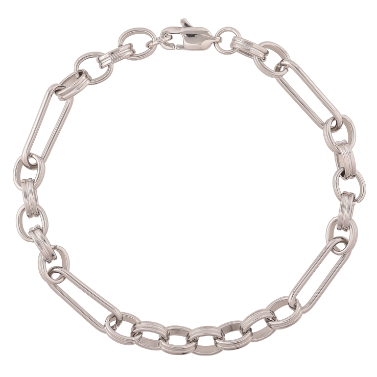 Браслет Xuping ТТМ Stainless Steel цвет Родий "Цепочка Фантазийная" длина 22см х 6-7мм фото №8