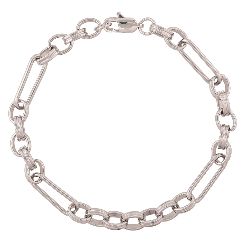 Браслет Xuping ТТМ Stainless Steel цвет Родий "Цепочка Фантазийная" длина 22см х 6-7мм фото №1
