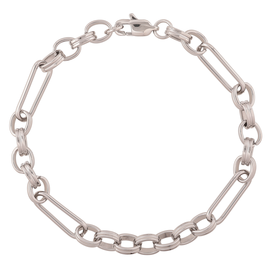 Браслет Xuping ТТМ Stainless Steel цвет Родий "Цепочка Фантазийная" длина 22см х 6-7мм фото №1 Браслет Xuping ТТМ Stainless Steel цвет Родий "Цепочка Фантазийная" длина 22см х 6-7мм фото №1