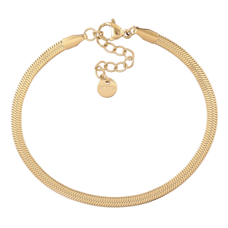 Браслет Xuping ТТМ Stainless Steel цвет 14К "Цепочка Снейк" длина с доп. цепочкой 17-20см х 3мм фото №18