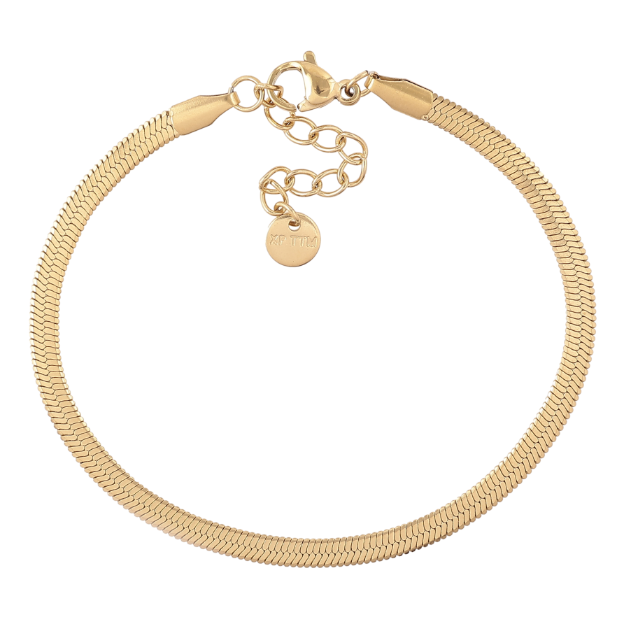 Браслет Xuping ТТМ Stainless Steel цвет 14К "Цепочка Снейк" длина с доп. цепочкой 17-20см х 3мм фото №1