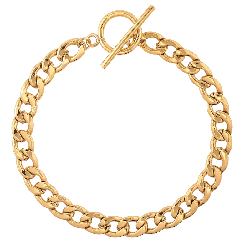 Браслет Xuping ТТМ Stainless Steel цвет 14К "Цепочка Панцирная" длина 20см х 7мм фото №1