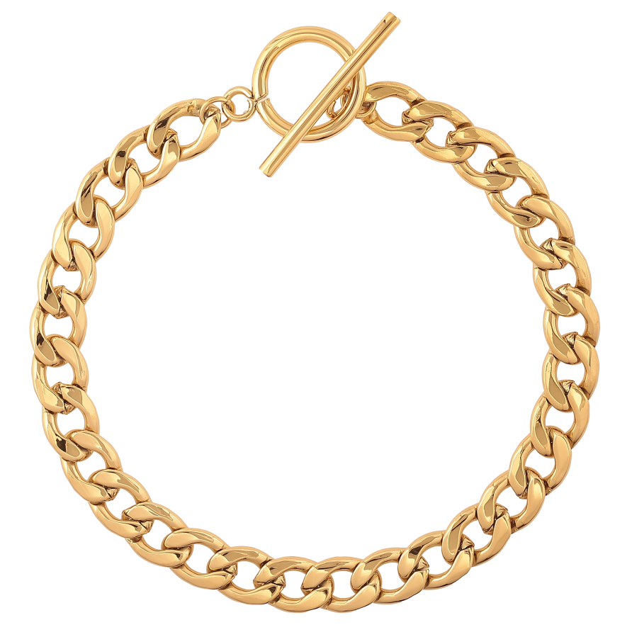 Браслет Xuping ТТМ Stainless Steel цвет 14К "Цепочка Панцирная" длина 20см х 7мм фото №1