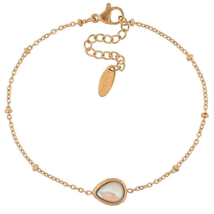 Браслет Xuping ТТМ Stainless Steel колір 14К "Ланцюжок з кристальною крапелькою" довжина з дод. ланцюжком 18-21см х 1-8мм фото №9 Браслет Xuping ТТМ Stainless Steel колір 14К "Ланцюжок з кристальною крапелькою" довжина з дод. ланцюжком 18-21см х 1-8мм фото №9