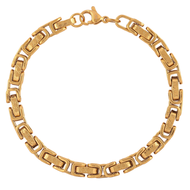 Браслет Xuping ТТМ Stainless Steel цвет 14К "Цепочка фантазийная" длина 22см х 6мм фото №17