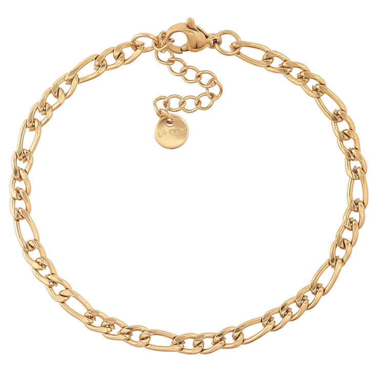 Браслет Xuping ТТМ Stainless Steel цвет 14К "Цепочка Фигаро" длина с доп. цепочкой 17-20.5см х 4мм фото №10