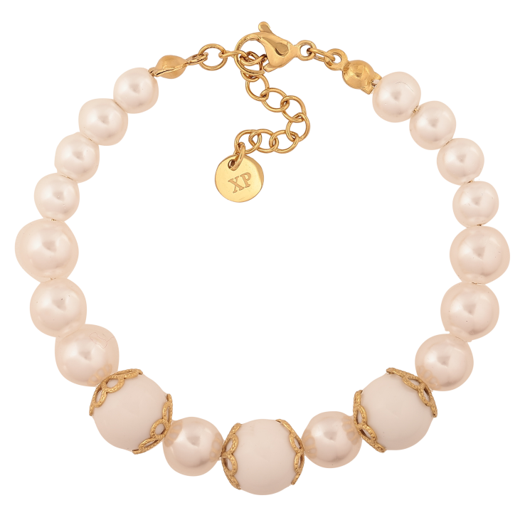 Браслет Xuping ТТМ Stainless Steel цвет 14К "Жемчужные бусины" длина с доп. цепочкой 17-20см х 6-10мм фото №24