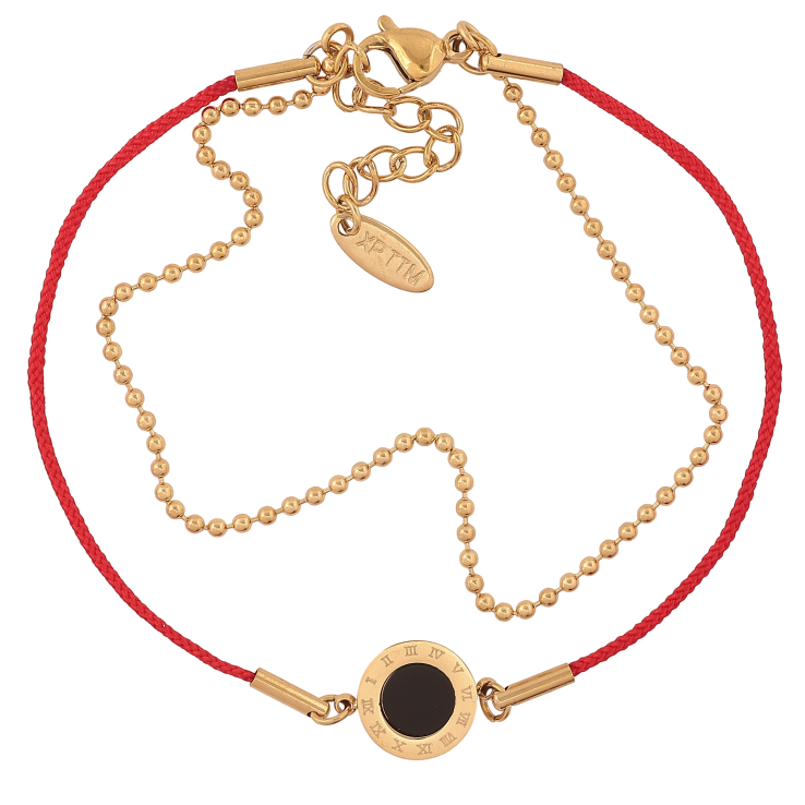 Браслет Xuping ТТМ Stainless Steel цвет 14К "Цепочка с красной нить, вставка циферблат" длина с доп. цепочкой 18-21.5см х 1-10мм фото №25