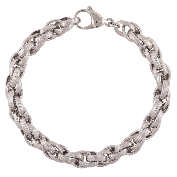 Браслет Xuping ТТМ Stainless Steel цвет Родий "Цепочка Фантазийная" длина 22.5см х 8мм фото №10