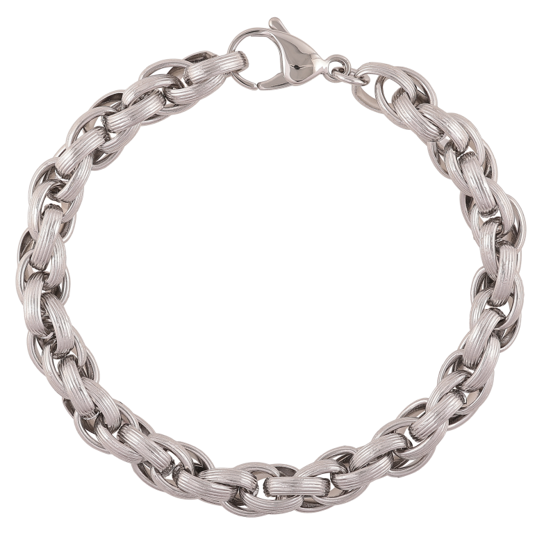Браслет Xuping ТТМ Stainless Steel цвет Родий "Цепочка Фантазийная" длина 22.5см х 8мм фото №2