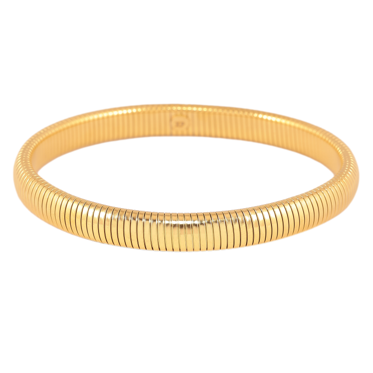 Браслет гнучкий Xuping ТТМ Stainless Steel колір 14К "Декоративний візерунок ø 6.3см х 8мм фото №5 Браслет гнучкий Xuping ТТМ Stainless Steel колір 14К "Декоративний візерунок ø 6.3см х 8мм фото №5