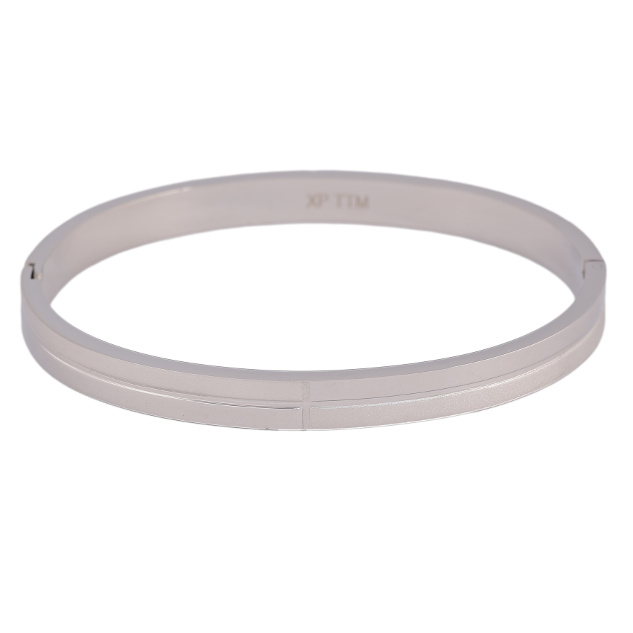 Браслет Xuping ТТМ Stainless Steel колір Родій "Декоративний візерунок, шир. 6мм" ø 6см фото №1