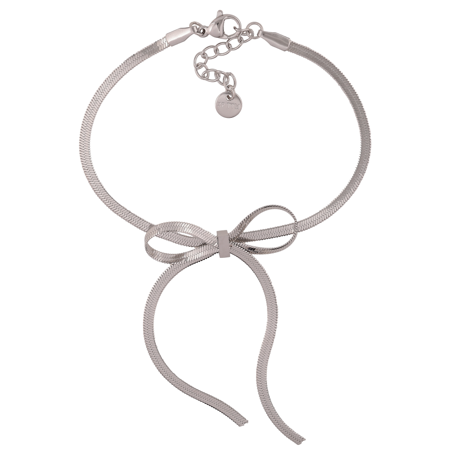 Браслет Xuping ТТМ Stainless Steel цвет Родий "Бант" длина с доп. цепочкой 18-21см х 2.5мм фото №1