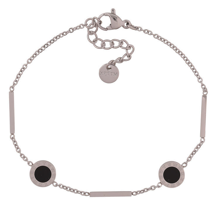 Браслет Xuping ТТМ Stainless Steel колір Родій "Ланцюжок із вставкою циферблати" довжина з дод. ланцюжком 17.5-20.5см х 1.5-8мм фото №19