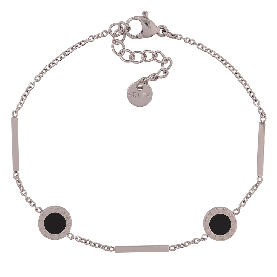 Браслет Xuping ТТМ Stainless Steel колір Родій "Ланцюжок із вставкою циферблати" довжина з дод. ланцюжком 17.5-20.5см х 1.5-8мм фото №1 Браслет Xuping ТТМ Stainless Steel колір Родій "Ланцюжок із вставкою циферблати" довжина з дод. ланцюжком 17.5-20.5см х 1.5-8мм фото №1