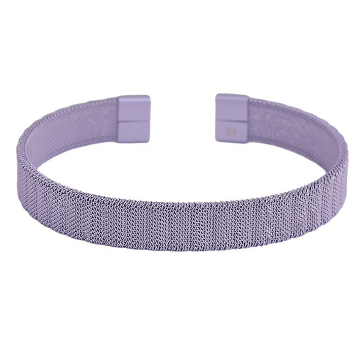 Браслет Xuping ТТМ Stainless Steel колір Родій "Декоративний візерунок, фарбування бузковою емаллю, шир. 10мм" ø 6см фото №9