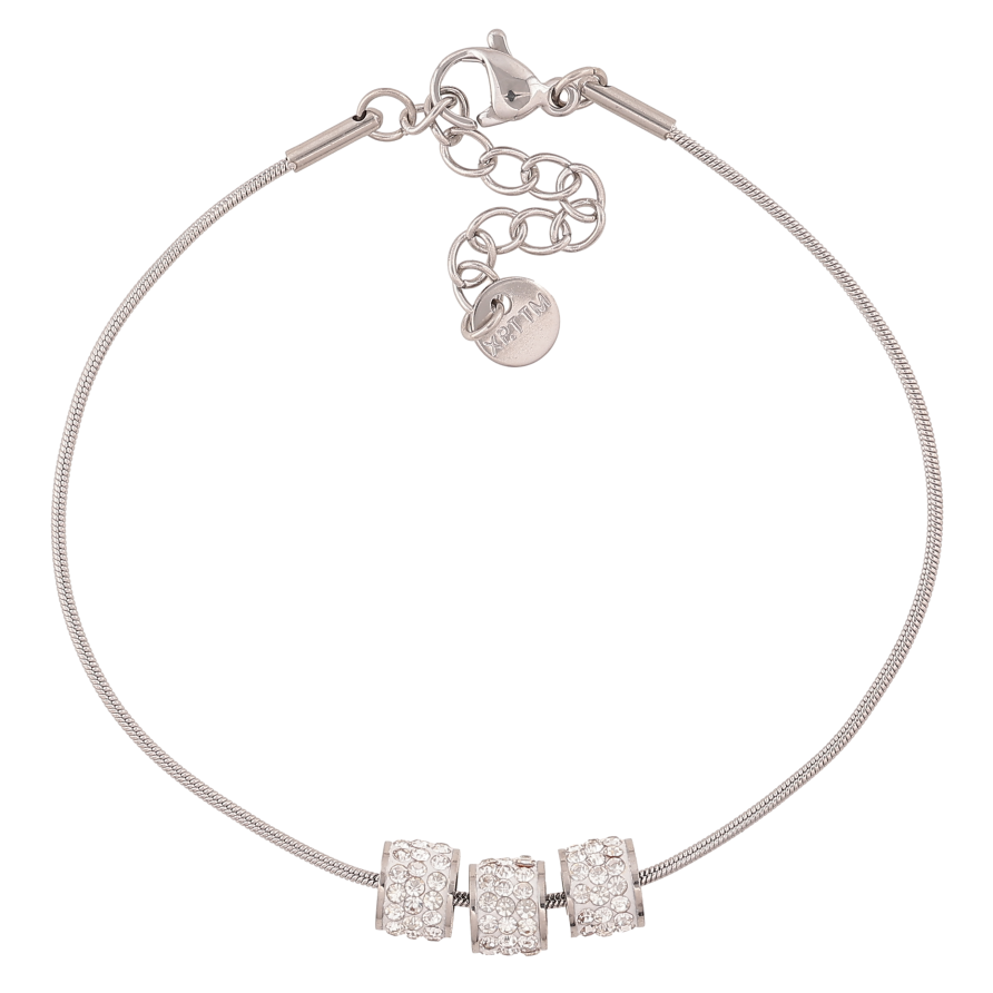 Браслет Xuping ТТМ Stainless Steel цвет Родий "Цепочка с бусиной" длина с доп. цепочкой 17.5-21см х 1мм фото №1 Браслет Xuping ТТМ Stainless Steel цвет Родий "Цепочка с бусиной" длина с доп. цепочкой 17.5-21см х 1мм фото №1