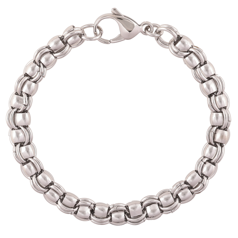Браслет Xuping ТТМ Stainless Steel цвет Родий "Цепочка Фантазийная" длина 20см х 8мм фото №2