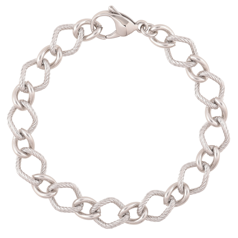 Браслет Xuping ТТМ Stainless Steel колір Родій "Ланцюжок Фантазійний" довжина 20см х 7-10мм фото №2 Браслет Xuping ТТМ Stainless Steel колір Родій "Ланцюжок Фантазійний" довжина 20см х 7-10мм фото №2