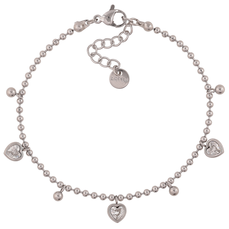 Браслет Xuping ТТМ Stainless Steel цвет Родий "Цепочка с кристальными сердечками" длина с доп. цепочкой 17-20см х 2мм фото №22 Браслет Xuping ТТМ Stainless Steel цвет Родий "Цепочка с кристальными сердечками" длина с доп. цепочкой 17-20см х 2мм фото №22