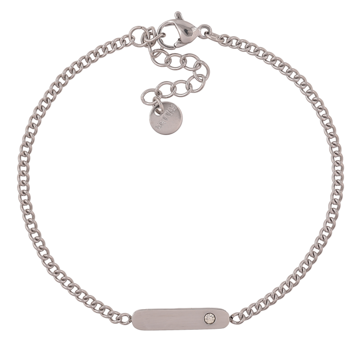 Браслет Xuping ТТМ Stainless Steel колір Родій "Ланцюжок з декоративною вставкою" довжина з дод. ланцюжком 17-20.5см х 2-4мм фото №25