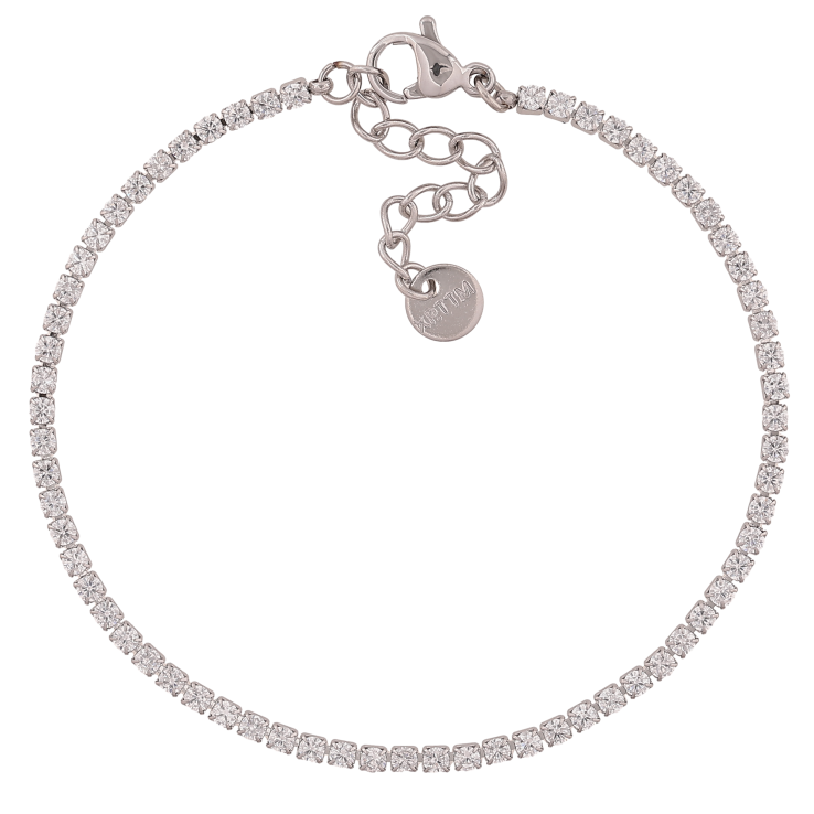 Браслет Xuping ТТМ Stainless Steel колір Родій "Доріжка кристалів" довжина з дод. ланцюжком 17.5-20.5см х 2мм фото №15