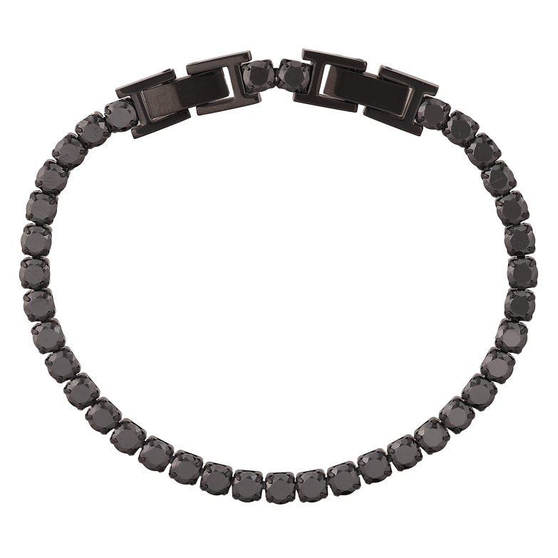 Браслет Xuping цвет Вlack "Дорожка черных кристаллов" размер с доп. замком 17,19.5см х 4мм фото №1