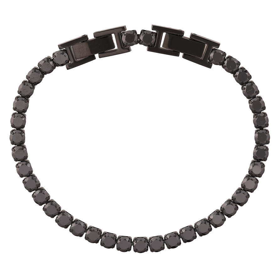Браслет Xuping цвет Вlack "Дорожка черных кристаллов" размер с доп. замком 17,19.5см х 4мм фото №1