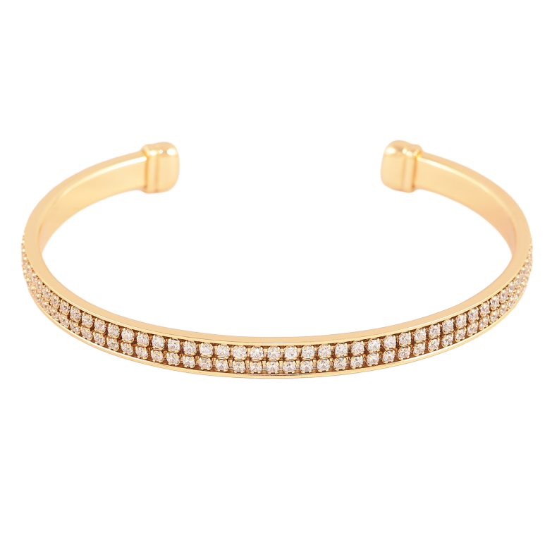 Браслет Xuping колір Позолота 14K "Інкрустація кристалами" ø 6см, шир. 5мм фото №3