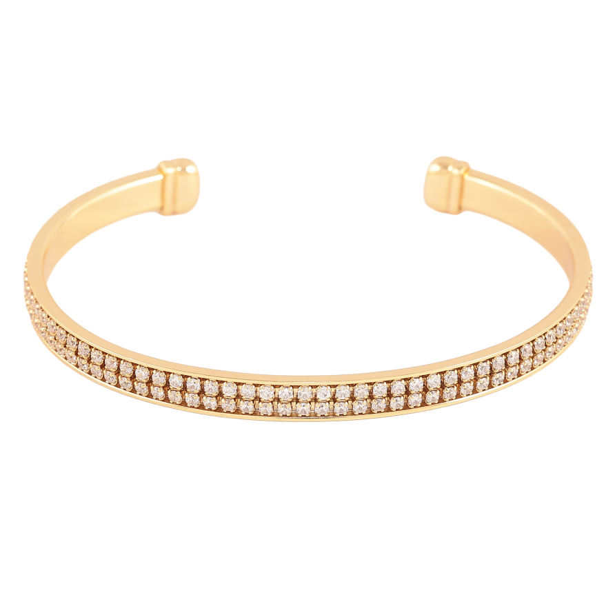 Браслет Xuping цвет Позолота 14K "Инкрустация кристаллами" ø 6см, шир. 5мм фото №1