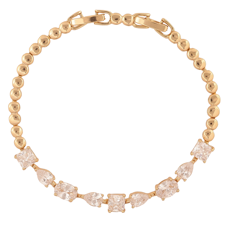 Браслет Xuping колір Позолота 14K "Доріжка кристалів" розмір з дод. замком 17,18.5см х 3-5мм фото №3