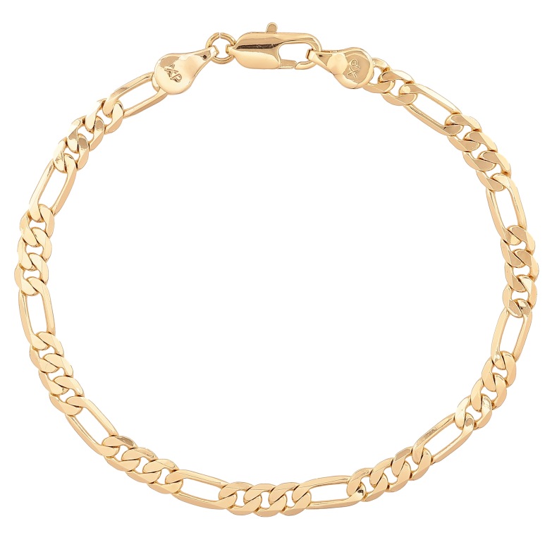 Браслет Xuping цвет Позолота 14K "Цепочка плетение Фигаро" размер 19см х 4мм фото №3 Браслет Xuping цвет Позолота 14K "Цепочка плетение Фигаро" размер 19см х 4мм фото №3