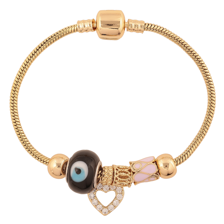 Браслет Xuping колір Позолота 14K "У стилі Pandora ювелірний шнур з бусинами" довжина 18см х 3мм фото №5 Браслет Xuping колір Позолота 14K "У стилі Pandora ювелірний шнур з бусинами" довжина 18см х 3мм фото №5