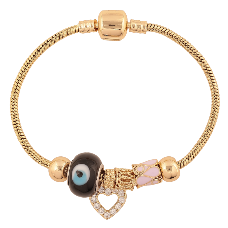 Браслет Xuping колір Позолота 14K "У стилі Pandora ювелірний шнур з бусинами" довжина 18см х 3мм фото №1 Браслет Xuping колір Позолота 14K "У стилі Pandora ювелірний шнур з бусинами" довжина 18см х 3мм фото №1