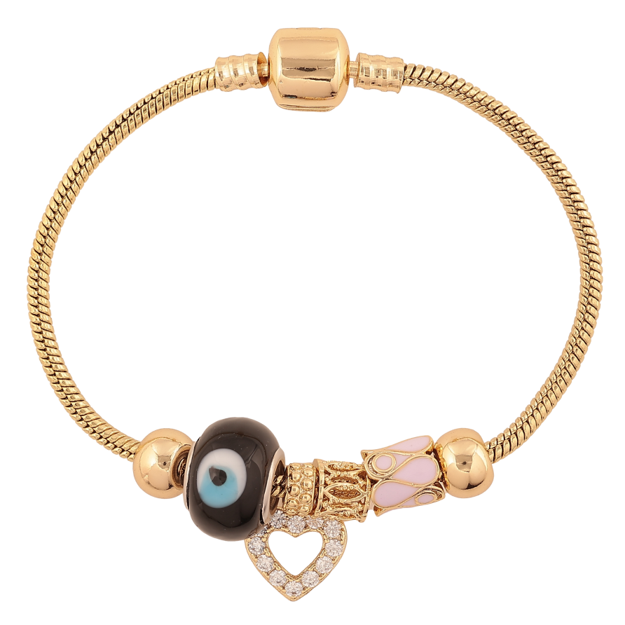 Браслет Xuping колір Позолота 14K "У стилі Pandora ювелірний шнур з бусинами" довжина 18см х 3мм фото №1 Браслет Xuping колір Позолота 14K "У стилі Pandora ювелірний шнур з бусинами" довжина 18см х 3мм фото №1