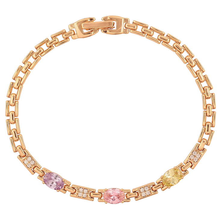 Браслет Xuping цвет Позолота 18K "Узор с цветными кристаллами" размер 19.5см х 4-5мм фото №24