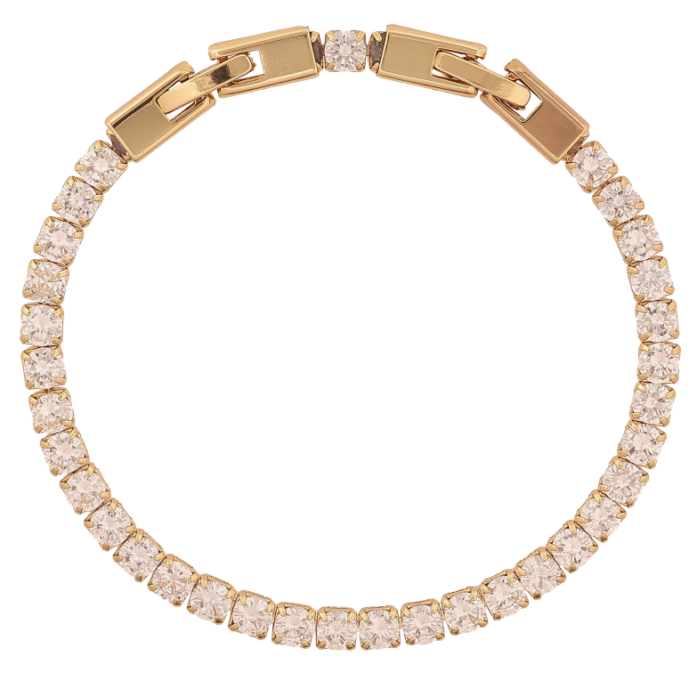 Браслет Xuping колір Позолота 14K "Доріжка кристалів" розмір з доп. замком 17,19.5см х 4мм фото №1