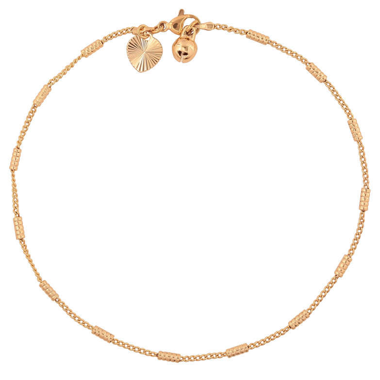 Браслет Xuping цвет Позолота 18K на ногу "Цепочка Панцирная с цилиндрами" размер 26см х 1.5-2мм фото №4