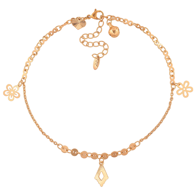 Браслет Xuping цвет Позолота 18K на ногу "Цепочка с подвесками" размер с доп.цепочкой 24-29см х 1.5-4мм фото №25