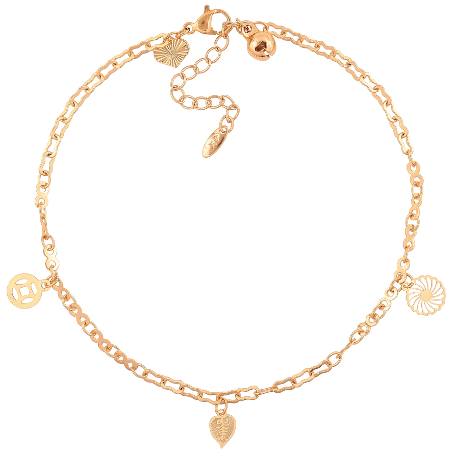 Браслет Xuping цвет Позолота 18K на ногу "Цепочка с подвесками" размер с доп.цепочкой 24-29см х 3мм фото №1 Браслет Xuping цвет Позолота 18K на ногу "Цепочка с подвесками" размер с доп.цепочкой 24-29см х 3мм фото №1